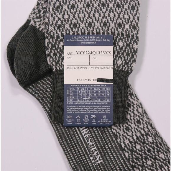 Bresciani Gray Knit Wool Fall/Winter Dress Socks Men's New! - Picture 3 of 3